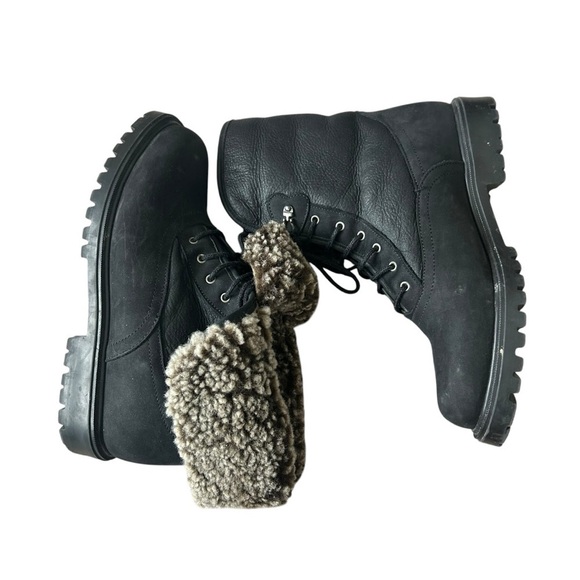 Blondo shearling fleece lined waterproof 
 leather fold over boots size 8.5 - Picture 7 of 7